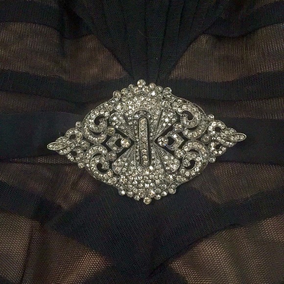 BADGLEY MISHKA gorgeous long black tulle dress - Picture 5 of 6